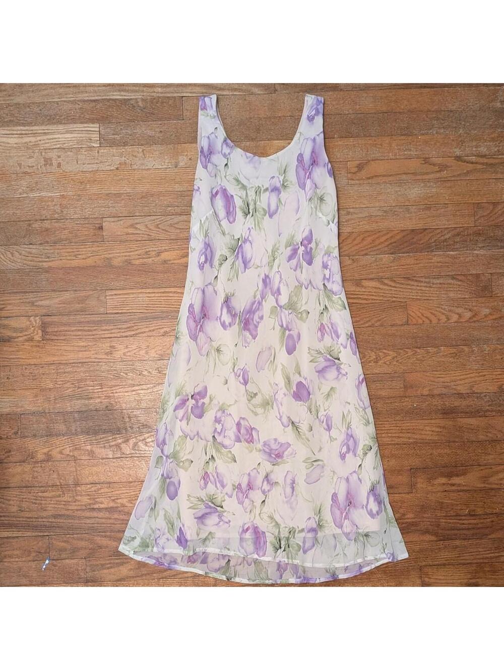 Mary McFadden Women's Cream and Purple Dress